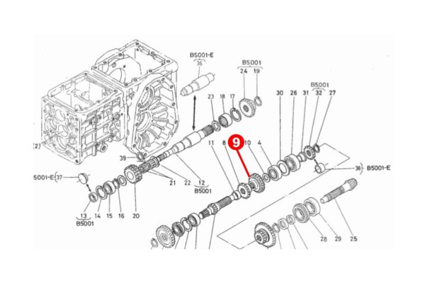 Pinon 17Tx24T Kubota B5000, B5001, B5100, Zen Noh ZB5000, ZB5001, ZB5100, - Imagen 6
