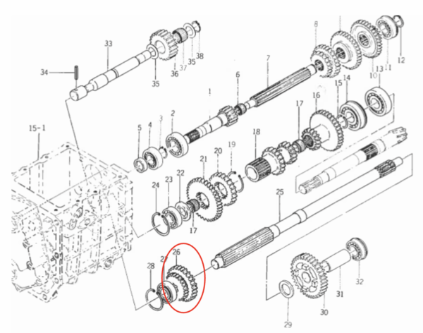 Pinon Iseki TX-, TU-Serie 22DX28D 6 dientes, Bolens, White, Massey Ferguson, - Imagen 6