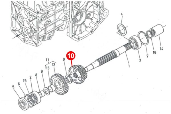 Pinon 13T X 17T 18 Estrías Kubota - Imagen 6