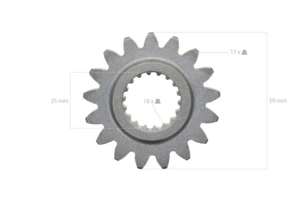 Pinon Eje Kubota B7200 17TX18T