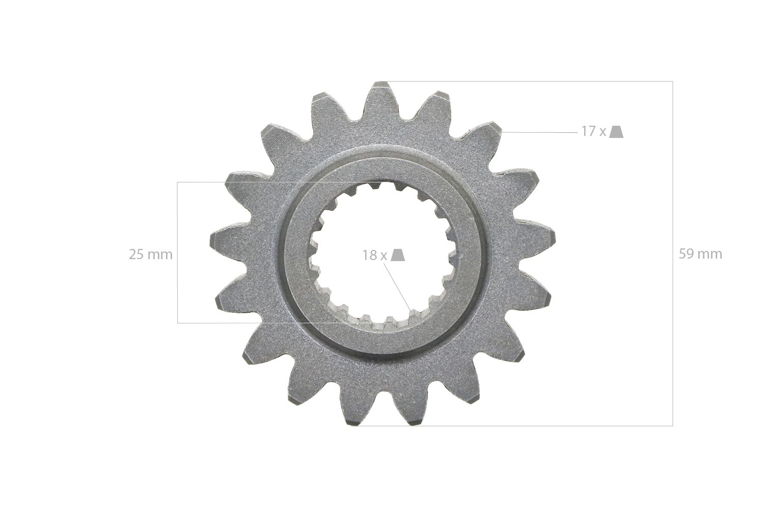 Pinon Eje Kubota B7200 17TX18T