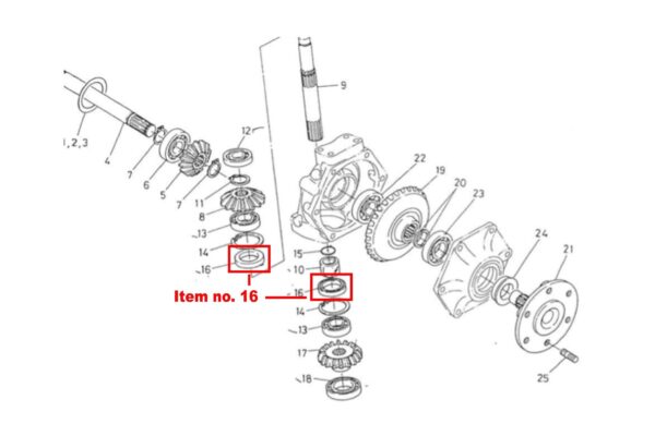 Retén puente delantero 4WD Kubota B-serie, Iseki TU, Zen Noh - Imagen 4