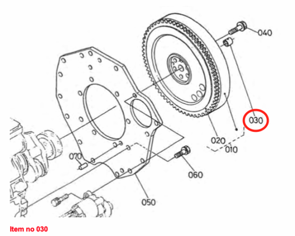 Cojinete superior / cojinete volante Kubota Aste, Bulltra, B-, F-, GB-, KH-, L-, LX-, M-, RTV-, ST-Types, Zen Noh ZB-Types Hinomoto CX-Types, - Imagen 4