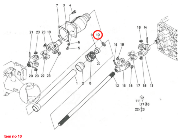 Junta puente delantero (eje de accionamiento) KUBOTA B-Types, Zen Noh ZB-Types - Imagen 5