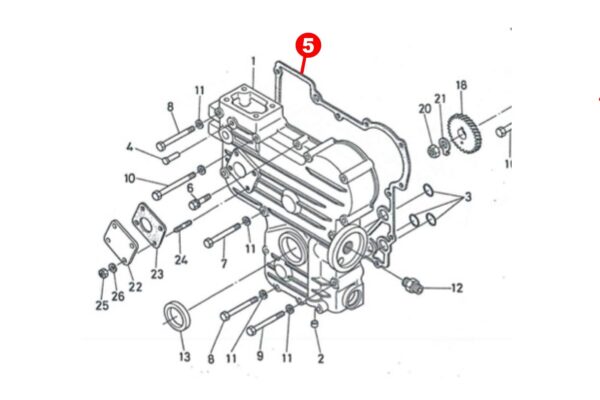 Junta de tapa de distribución Kubota D650, D750, D850, B-Types XB1, - Imagen 2