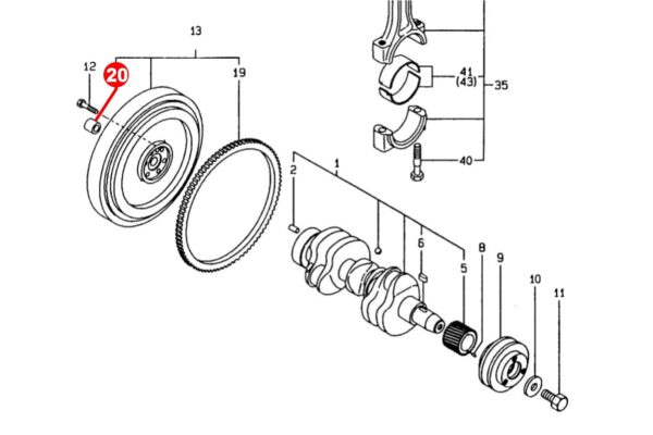 Cojinete volante motor Yanmar F-Serie, FF-Serie, FX-Serie, YM-Serie, John Deere 650, 670, 750, 770, 3005, 7200, 665, 780, - Imagen 4