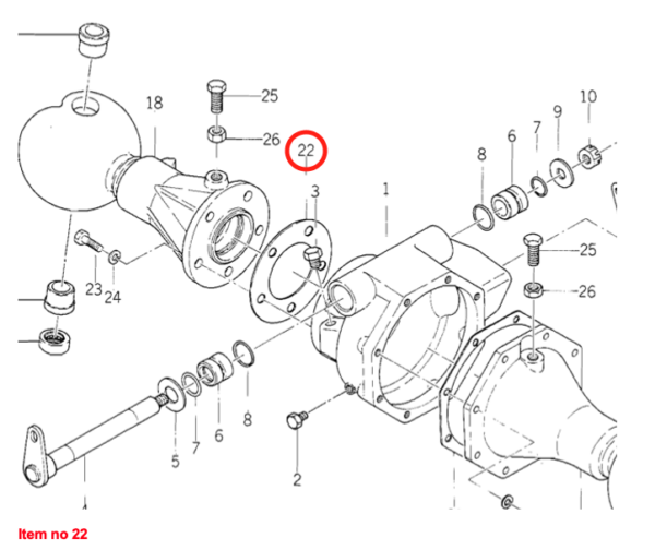 Junta Puente delantero 4WD Iseki TX-Types, Kubota B-Types, Zen Noh ZB-Types, Bolens, - Imagen 2