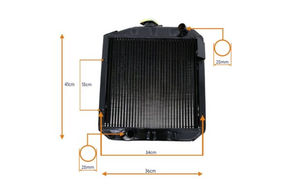 Radiador Yanmar YM1601, YM1602, YM1610, YM1702, YM1720, YM1802, YM1810, YM1820, YM2002, YMG1800, YMG2000 - Imagen 4