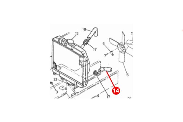 Manguito del radiador debajo Kubota tipos B, Steiner 425, Zen Noh tipos ZB - Imagen 3