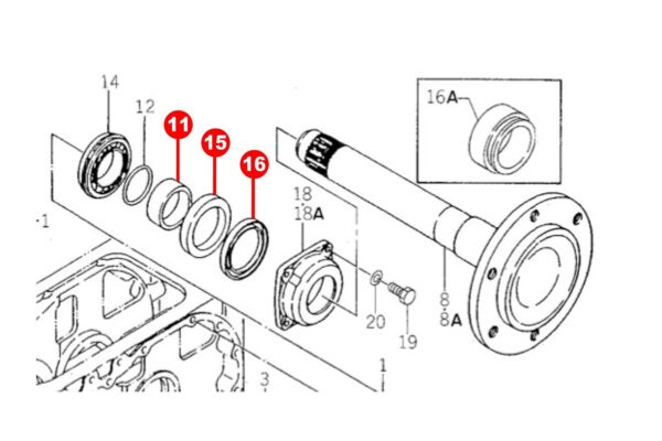 Reten De Eje Trasero set Iseki TE-, TL-Tipos Bolens G272, G274, 2702, 2704, - Imagen 5