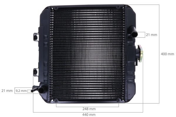 Radiador Kubota B1600, B1702, Zen Noh ZB1600, ZB1702, - Imagen 2