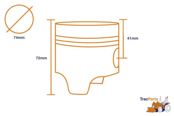 Pistón Inyección Indirecta STD Yanmar 2TR13, 2QM15, YA8, YC8, YSM8, YM155, YM165, YM1300, - Imagen 3