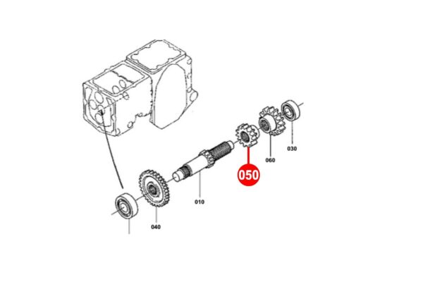 Pinon 2da marcha 13T Kubota B1550, B1750, B5200, B6200, B7200, - Imagen 6