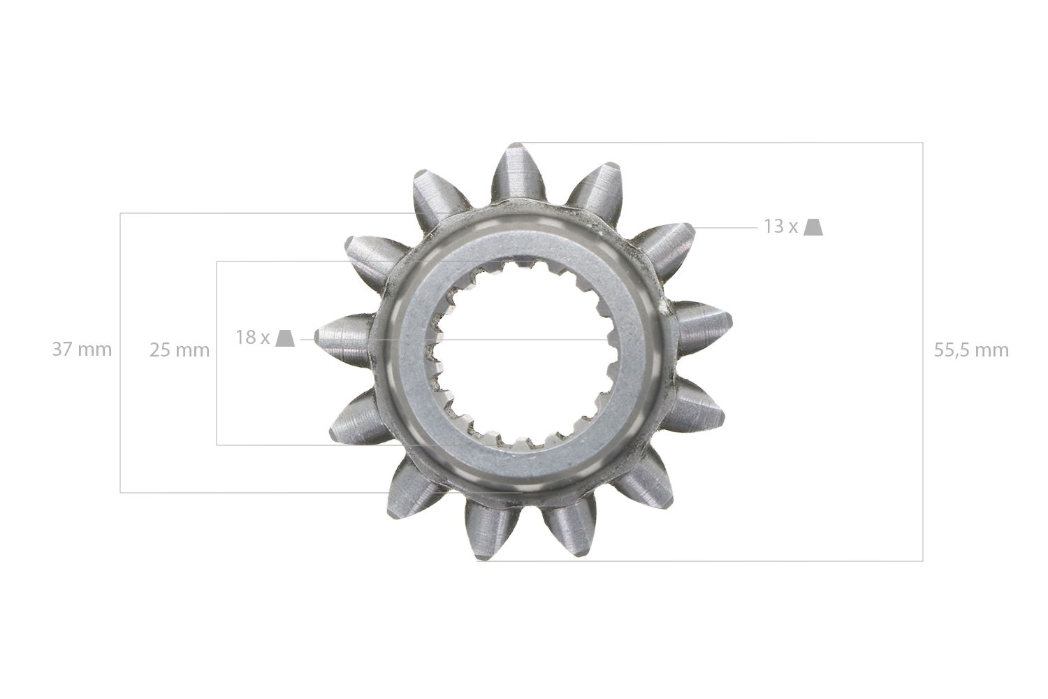 Pinon 2da marcha 13T Kubota B1550, B1750, B5200, B6200, B7200,