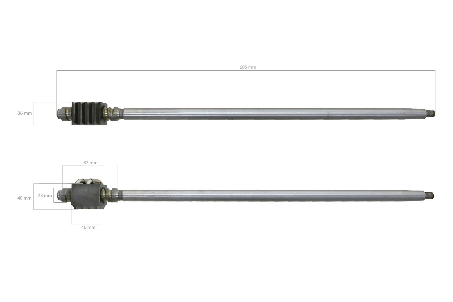 Eje de direccion Kubota L175F, L185DT, L185F, L225, L225DT, L245DT, L245F, L1500, L1501, L1801, L2000, L2201DT
