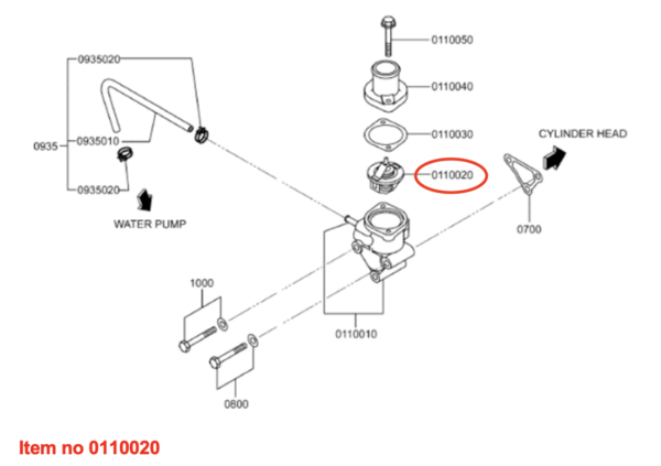 Thermostato Mitsubishi K-, Ke-, S3L, S3L2, S4L, S4L2, Captain, Startrac, Bolens, Case, Satoh, Suzue, Etc., - Imagen 3