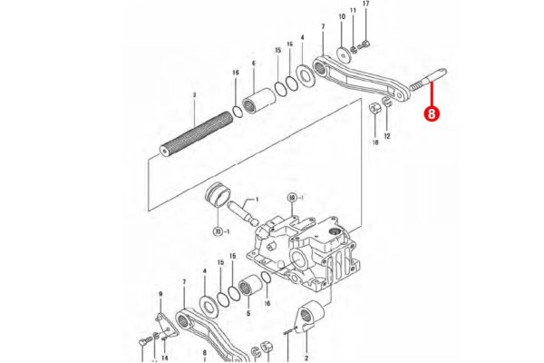 Bulon braso inferior Yanmar, Cub Cadet - Imagen 2