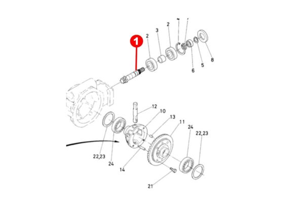 Eje de delantero 4WD Kubota B10, B4200, B5000, B5001, B5100, - Imagen 2