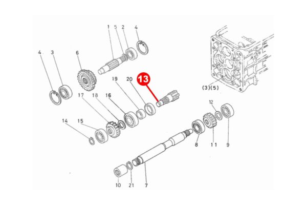 PTO eje Kubota B5000, B5001, B10 - Imagen 2