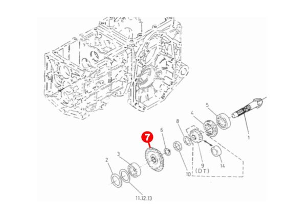 Pinon 13Tx32T 18 Splines Kubota B1500, B1502, - Imagen 6
