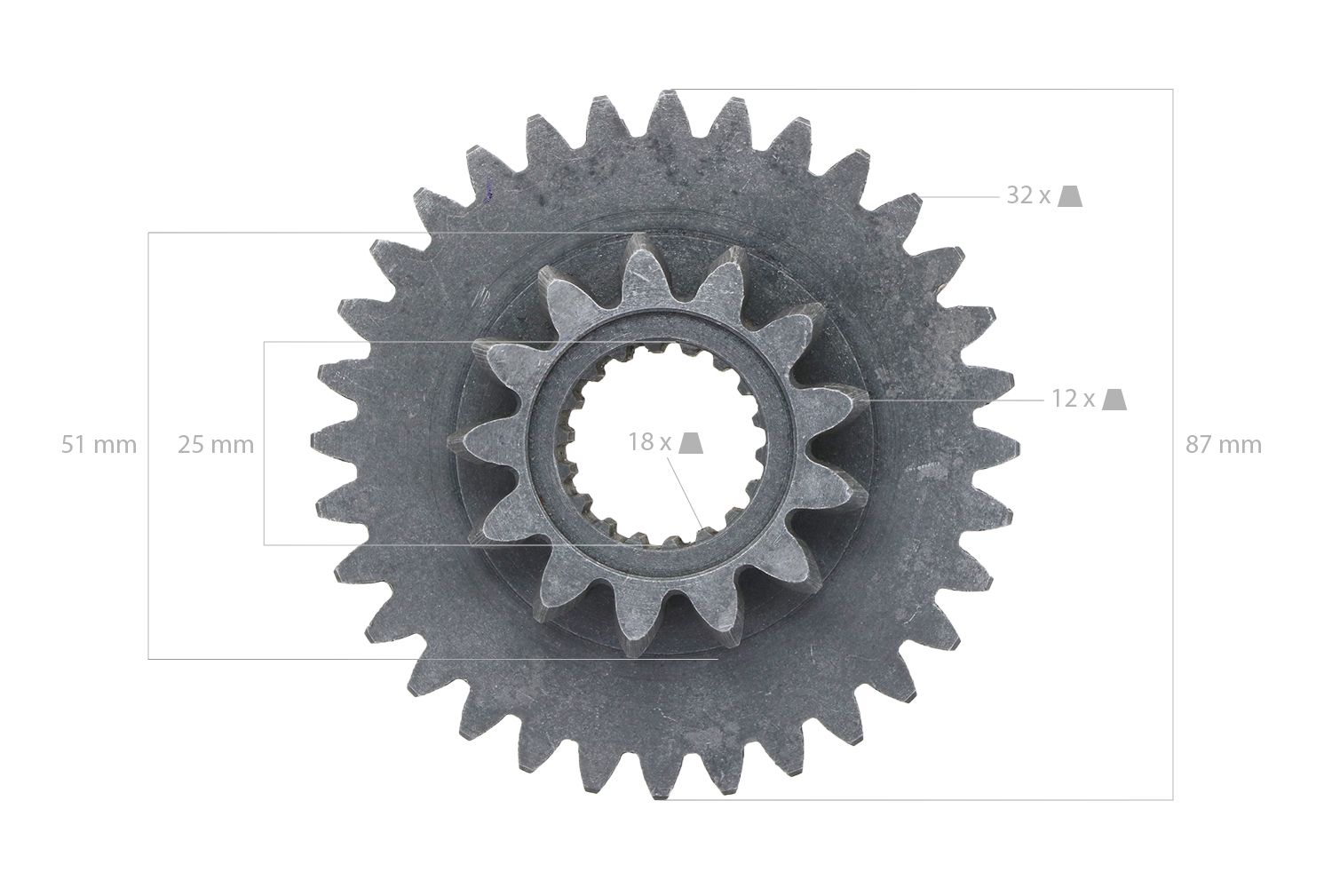 Pinon 13Tx32T 18 Splines Kubota B1500, B1502,