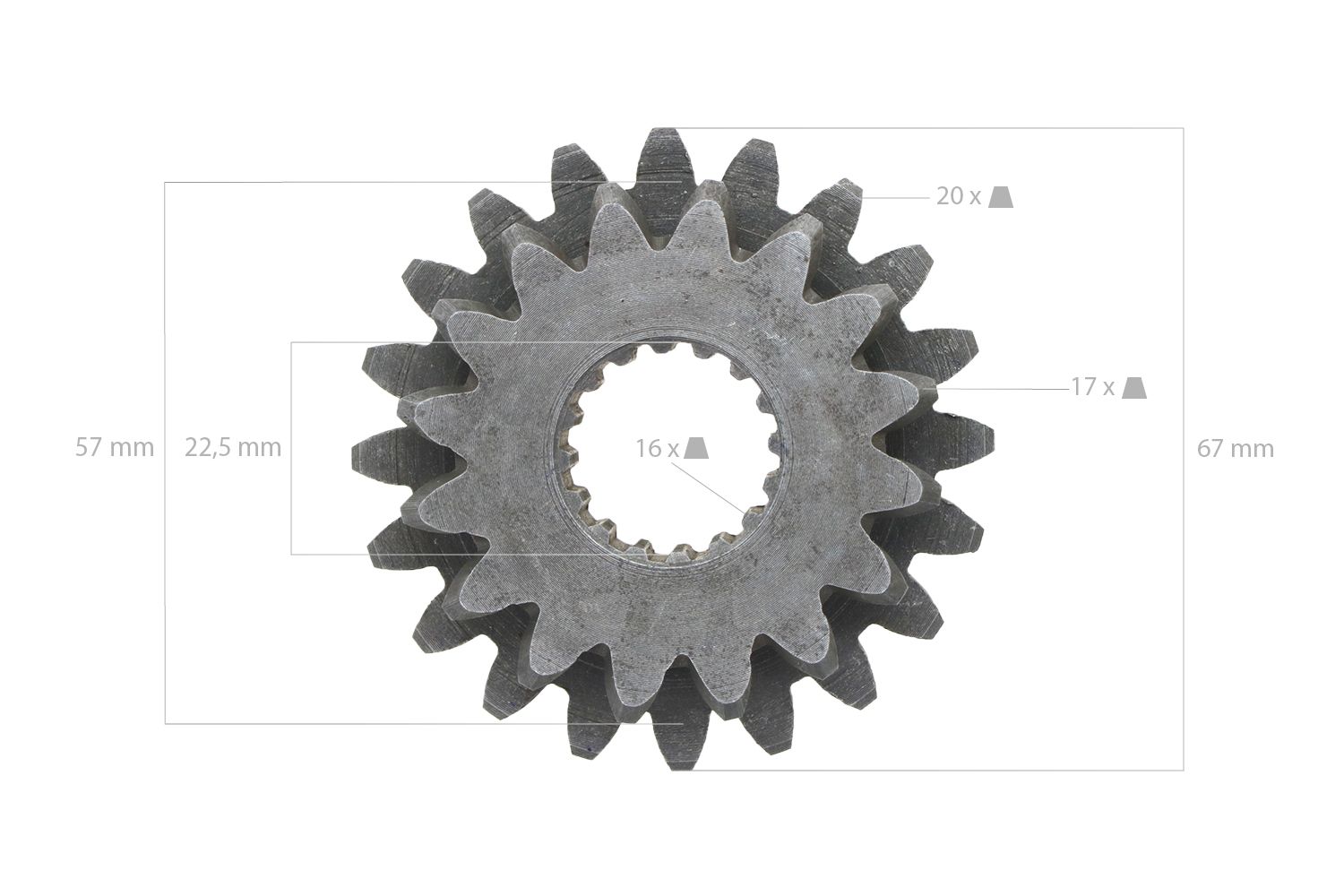Pinon 20DX16D 16 splines