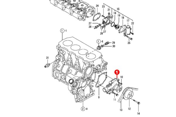 Bomba de Agua Yanmar 4TNE94, 4TNE94L, 4TNE98, 4TNV94, 4TNV98, 4TNV98T, KOMATSU 4D94E, 4D94LE, 4D98E - Imagen 4