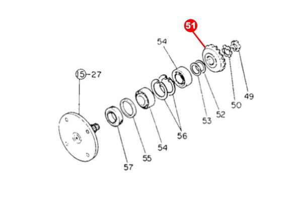 Pinon puento delantero Yanmar 4WD YM1500 - Imagen 2