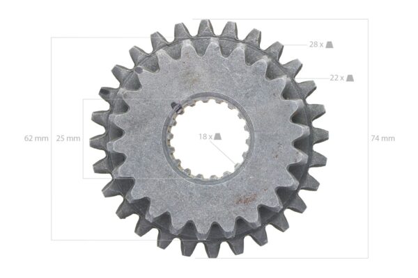 Pinon Kubota 22TX28T 18 splines