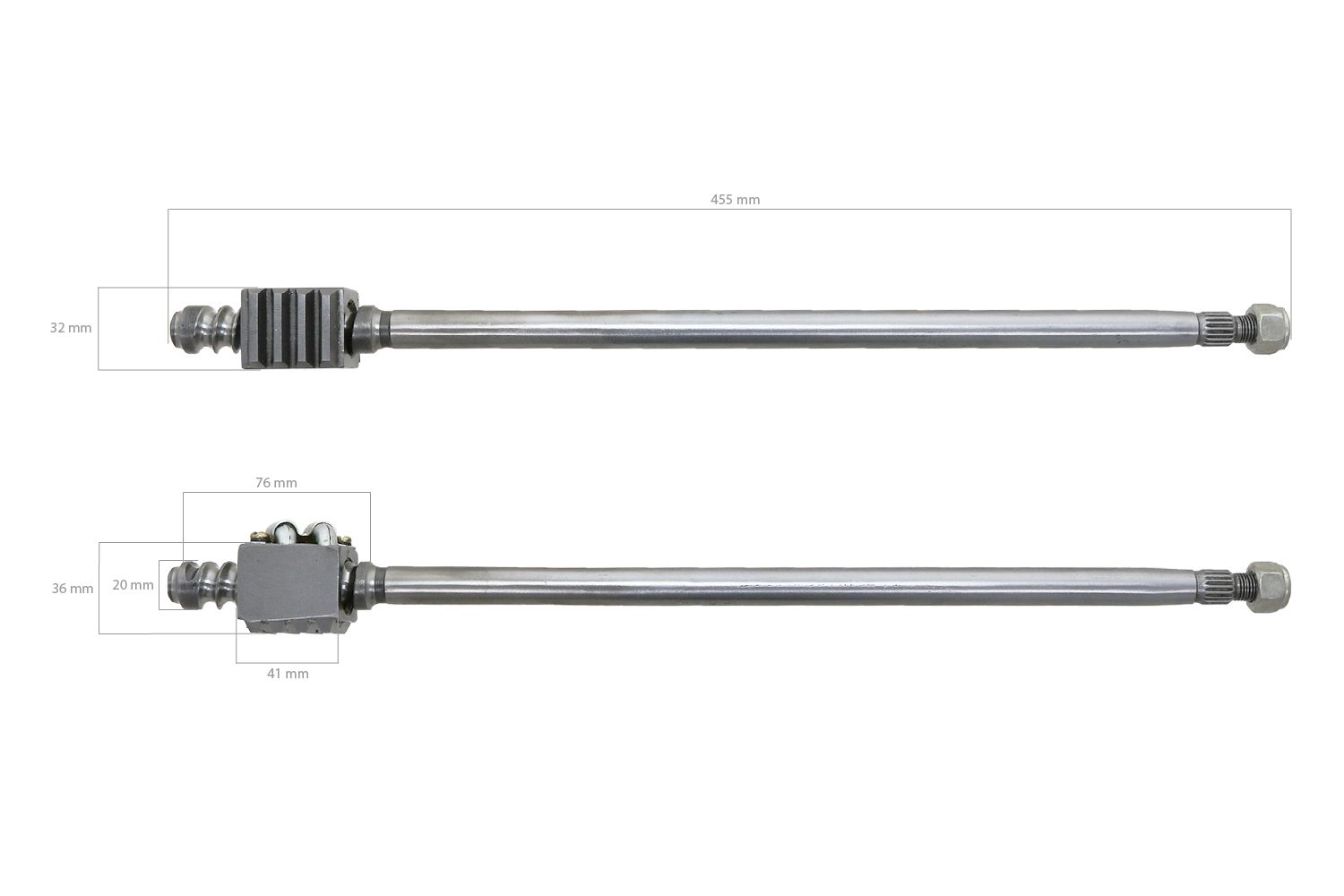Eje de direccion largo Yanmar YM135, YM155, YM165, YM1100, YM1300 (ROJO), YM1301,