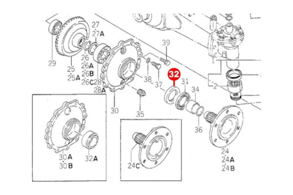 Eje del sello de aceite 4WD 50x72x12 Iseki TE4270, TE4350, TS1610, TS1910, - Imagen 5