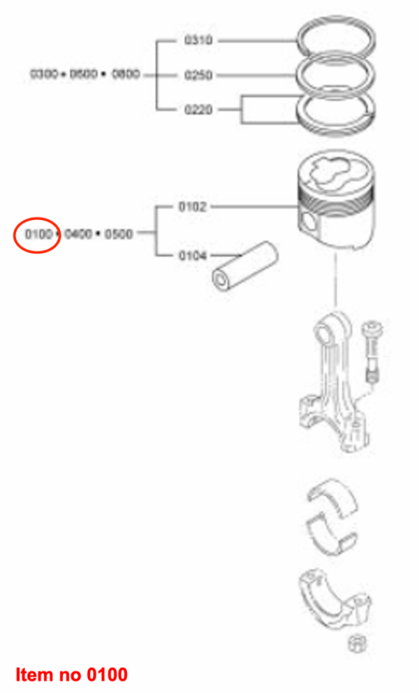 Pistón Inyección Indirecta STD 76mm/18mm bulón del pistón Mitsubishi L2E, L2E2, L3E, L3E2, MVL3E, Captain, Startrac, Etc., - Imagen 3