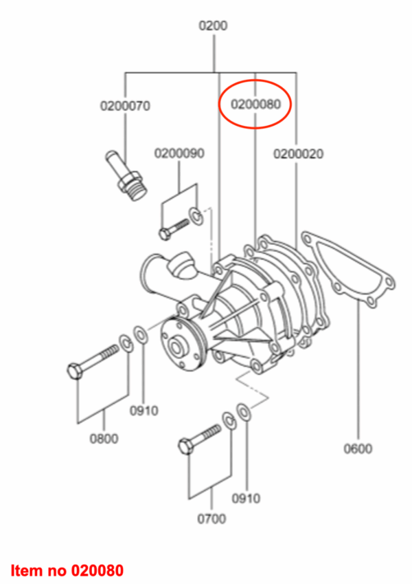 Bomba de Agua Junta Mitsubishi K3, K4, MVS3L, MVS3L2, S3L, S3L2, S4L, S4L2, Captain, Startrac, Etc., - Imagen 2
