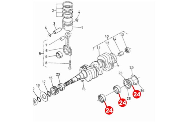 Cojinete principal de cigüeñal 52mm STD Kubota Motores de 2, 3, 4, 5 y 6 cilindros - Imagen 3