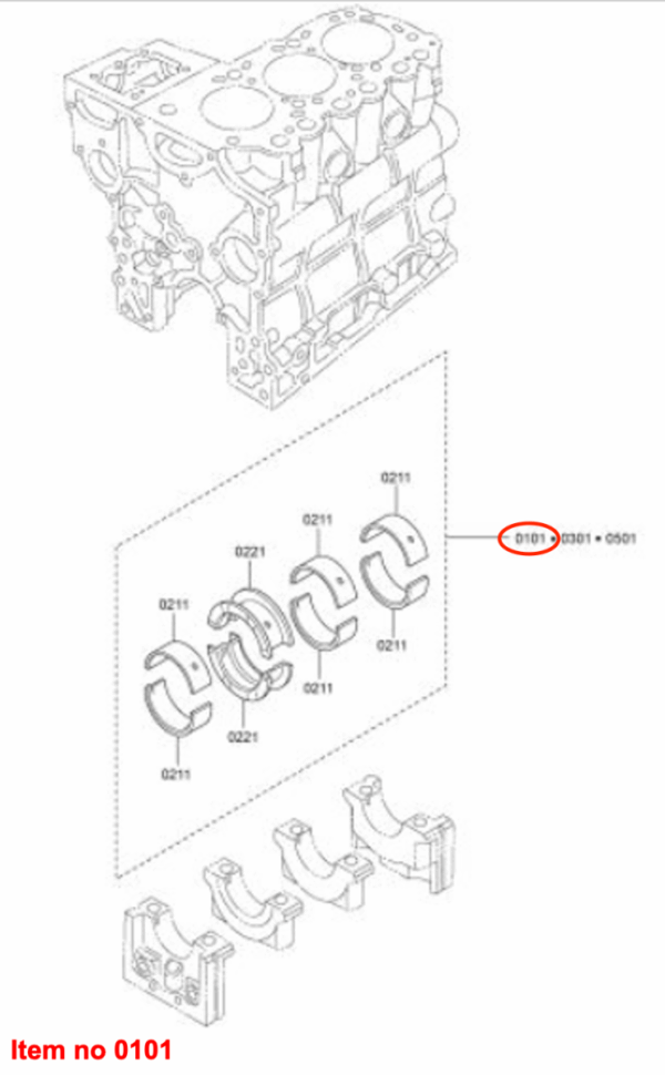 Cojinetes del cigüeñal (Rodamiento principal) STD. Mitsubishi L3A, L3C, L3E, L3E2, MVL3E, Captain, Startrac, Etc., - Imagen 3