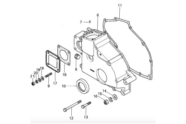 Cigüeñal Réten (delantero) Mitsubishi K2B, K2C, KE55, KE70, KE75, KE80, KE85, KE95, KE130, KE135, Iseki TX - Imagen 5