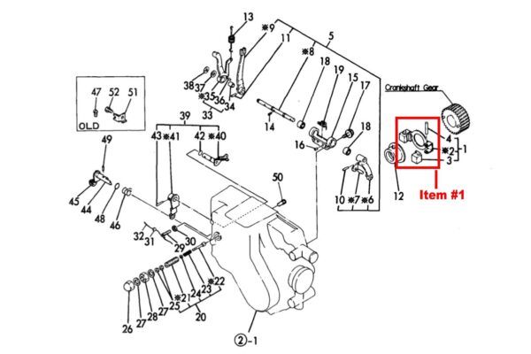 Regulador de bomba de combustible Yanmar YM-serie, 2T75U, 2T75UA,  3T72HA, 3T75U, 3T75H, 3T80U, 3T82B, 3T84H, 3T84HLE, Komatsu 3D72-1, 3D75-1, 3D84-1, - Imagen 4