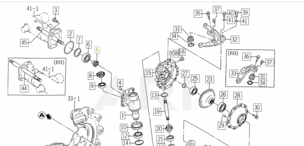 Iseki Pinon Eje delantero SF230, TM215, TM217, TM223, TC213 11 tanden - Imagen 6