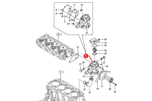 Bomba de Agua Yanmar 4TNE92, 4TNE94, 4TNE98, 4TNV94L, 4TNV98, EG65Q HT, Komatsu 4D92E, 4D94E, S4D94E, 4D94L, 4D94LE, 4D98E - Imagen 5