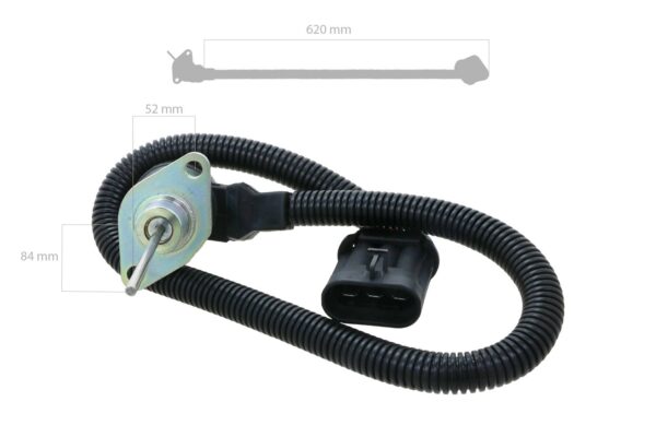 Kubota Detener el solenoide KX161-2, KX101, KX151, R410, V2203 - Imagen 2