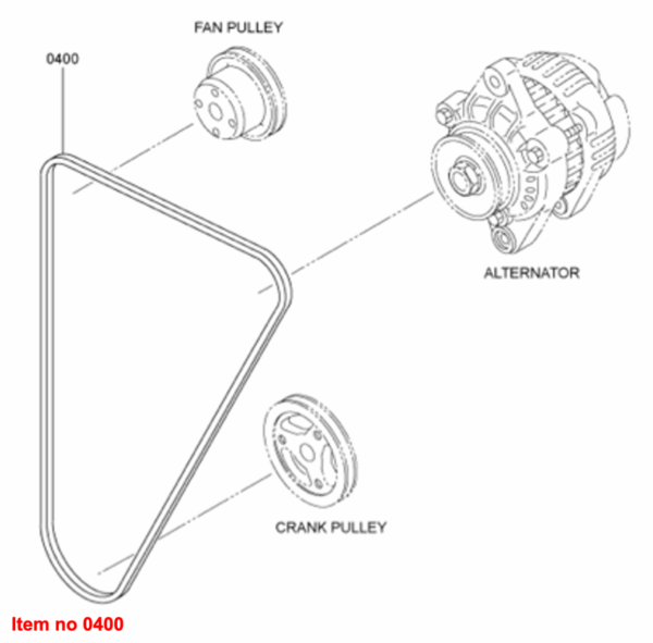 Correa trapezoidal Mitsubishi K4N, K4M, S3L, S3L2, S4L, S4L2, Captain, Startrac, Etc., - Imagen 2