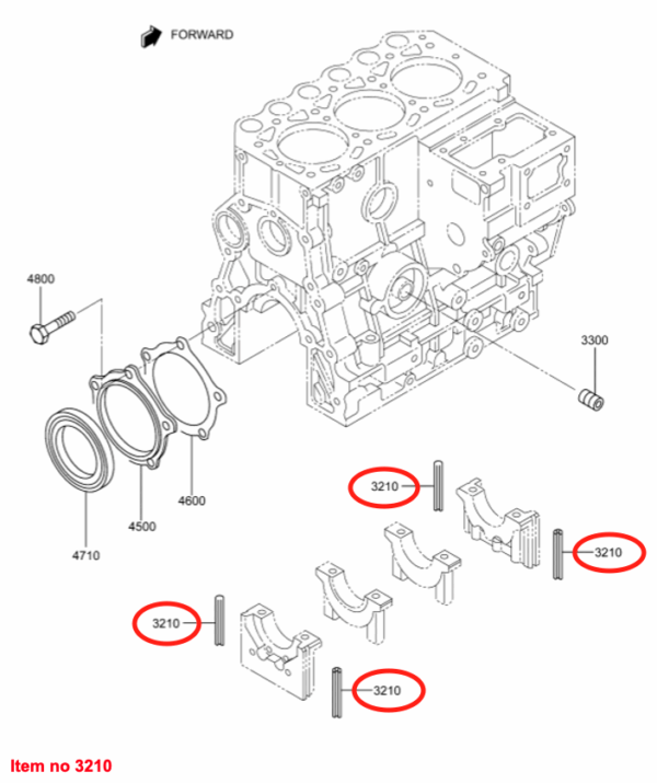 Tapa del cojinete principal del sello Mitsubishi, MVS3L, MVS3L2, S3L, S3L2, S4L, S4L2, Captain, Startrac, Etc., - Imagen 2