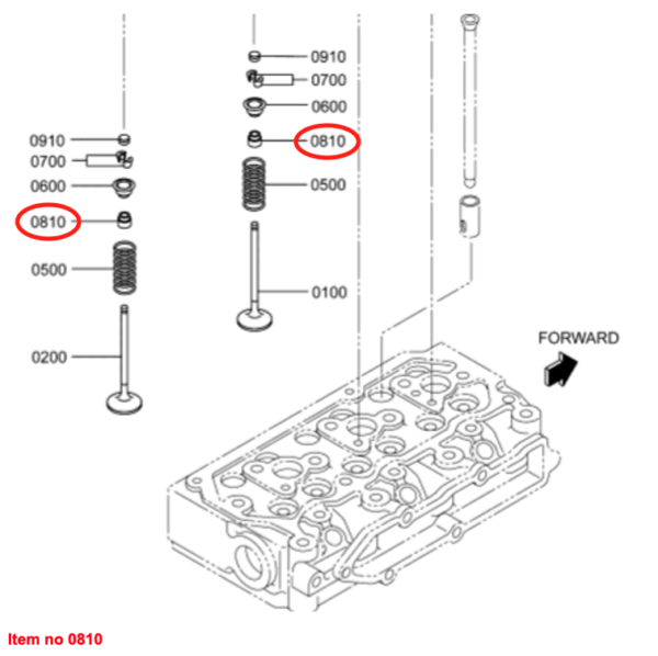 Válvula de goma Mitsubishi K, L, MVL3E, MVS3L, MVS3L2, S3L, S3L2, S4L, S4L2, Etc., Captain, Startrac, Etc., - Imagen 2