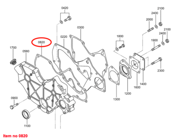 Junta de tapa de distribución Mitsubishi, S3L, S3L2, S4L, S4L2, Captain, Startrac, Etc., - Imagen 2