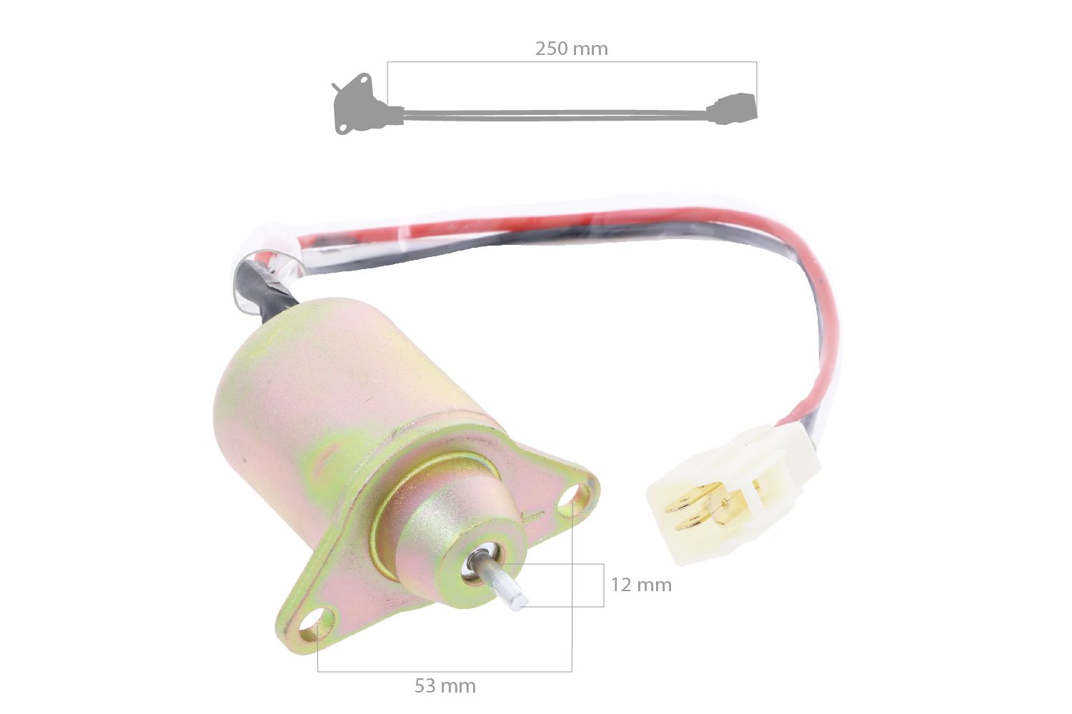 Detener el solenoide Yanmar 3TN66, 3TNE68, 3TNV70, 3TNV76, 3TNE84, 3TNE88, 4TNE84, 4TNV94, 4TNV98, 4TNV106, 4TNV88
