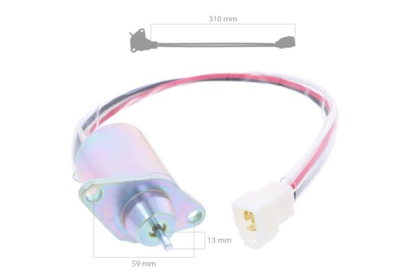 Detener el solenoide 12 volt Yanmar 2V78, 2V750, John Deere 355D, GX355, F735, Countax 18/50, Hustler, JCB, Ransomes - Imagen 2
