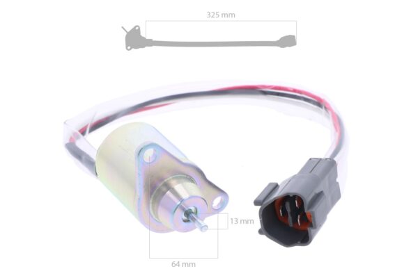 Detener el solenoide 24 volt Yanmar 2TNV70, 3TNV88, 4TNE88, 4TNV94, 4TNV98, Doosan, Hyundai, Takeuchi, - Imagen 2