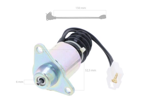 Detener el solenoide 12 volt Yanmar Marine 2YM15, 3YM20, 3YM30, 3YM30AE, 3JH4E, 3JH5AE, 3JH5E, 4JH4AE, 4JH4E, 4JH5E, - Imagen 2