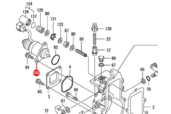 Detener el solenoide 12 volt Yanmar Marine 2YM15, 3YM20, 3YM30, 3YM30AE, 3JH4E, 3JH5AE, 3JH5E, 4JH4AE, 4JH4E, 4JH5E, - Imagen 3