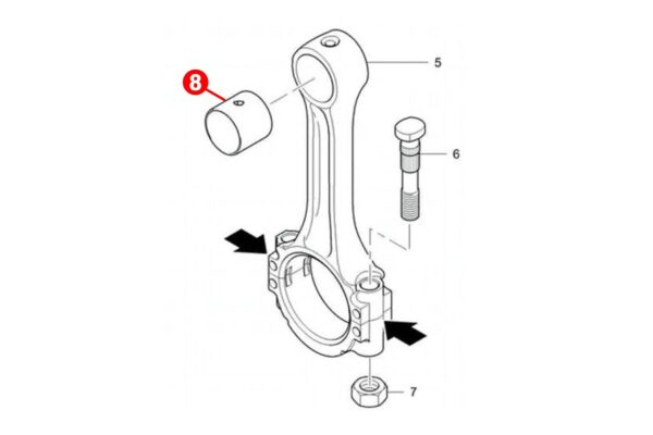 Casquillo de biela STD Shibaura N843, N844, Perkins 104-19, 403C-15, 403D-15, 404D-22, 104-19, Caterpillar, C1.1 – C2.2, 3013C, 3014, 3024, 3024C, - Imagen 3